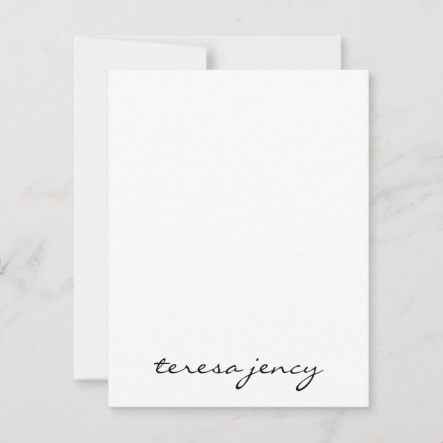 Elegant Minimalist Navy Blue Desk Design Note Card (Front)