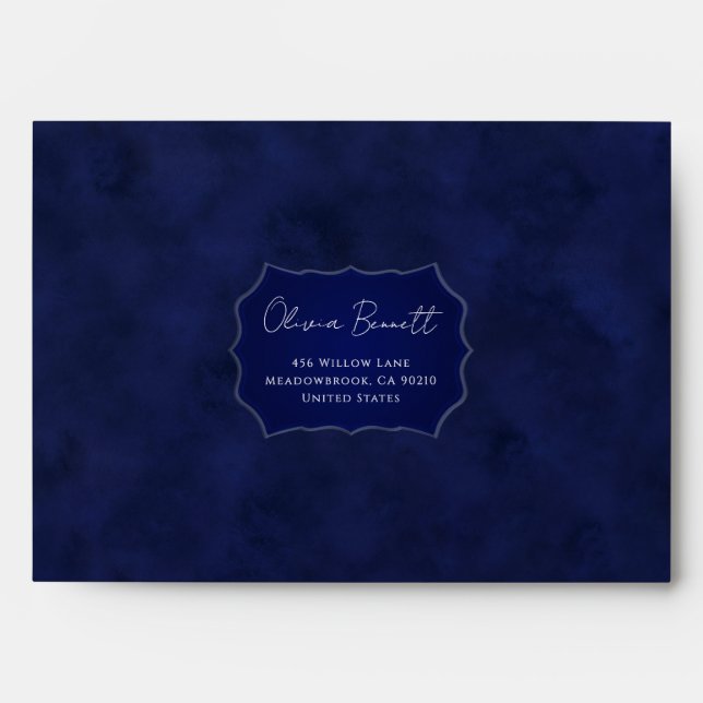 Elegant Minimalist Navy Blue Envelope (Front)