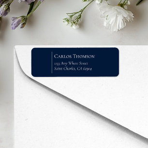 Elegant Minimalist Navy Blue RSVP Address Label