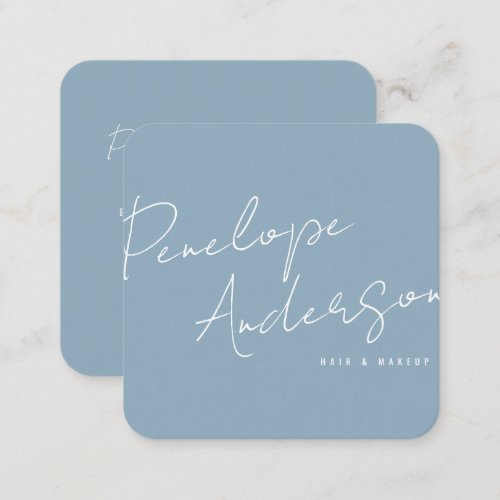 Elegant Minimalist Neutral Blue Boho Chic Modern Square Business Card