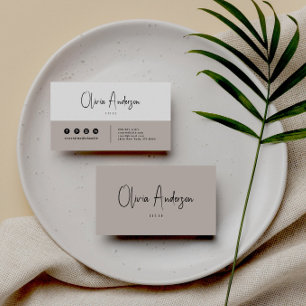Elegant Minimalist Neutral Boho Chic Modern Business Card