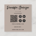 Elegant Minimalist Neutral QR Code Boho Modern Square Business Card ...