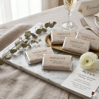 Elegant Minimalist Neutral Wedding Favor Candy