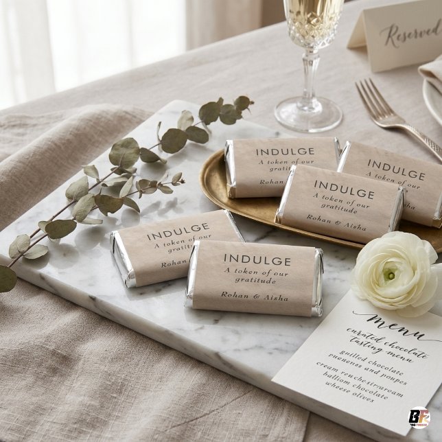 Elegant Minimalist Neutral Wedding Favor Candy (Creator Uploaded)