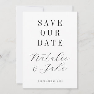 Elegant Minimalist Non Photo Wedding Save The Date