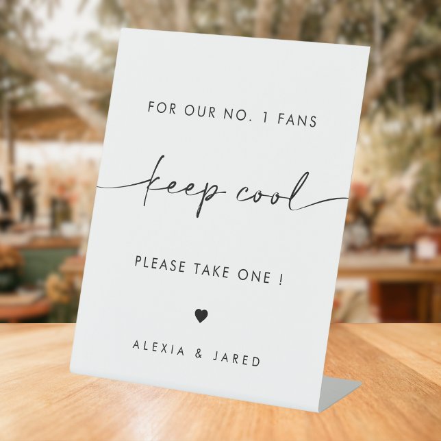 Elegant Minimalist Number One Fans Wedding Sign (Creator Uploaded)