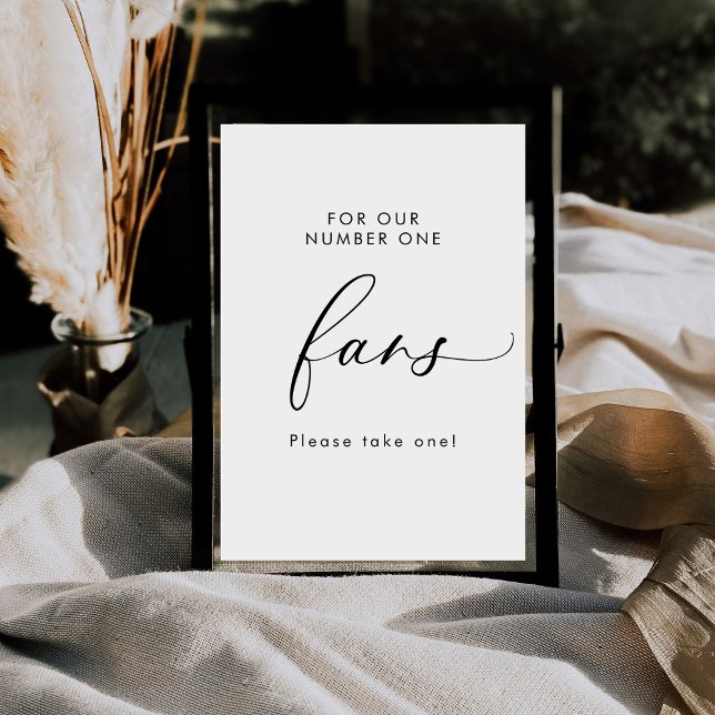 Elegant Minimalist Number One Fans Wedding Sign (Creator Uploaded)