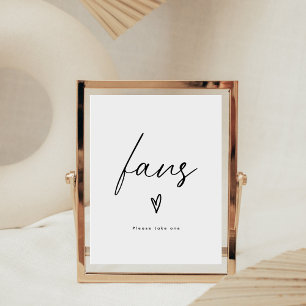 Elegant Minimalist Number One Fans Wedding Sign
