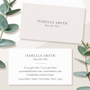 Elegant Minimalist Off-White Sophisticated Business Card