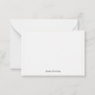 Elegant Minimalist Olive Green Border Note Card
