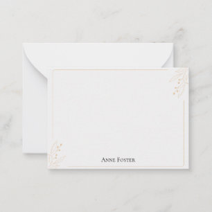 Elegant Minimalist Olive Green Border Note Card