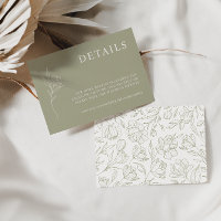 Elegant Minimalist Olive & Ivory Detail Cards
