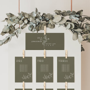 Elegant Minimalist Olive Seating Chart Header Card