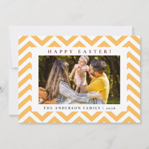 Elegant Minimalist Pattern Happy Easter 1 Photo Holiday Card
