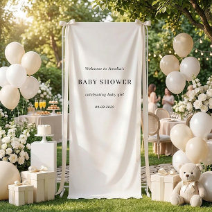 Elegant Minimalist Personalized Baby Shower Banner