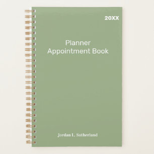 Elegant Minimalist Personalized Logo Sage Green Planner