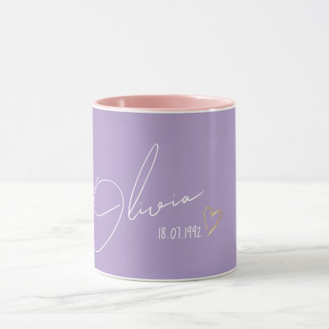 Elegant & minimalist Personalized Name Modern Gift Mug (Center)