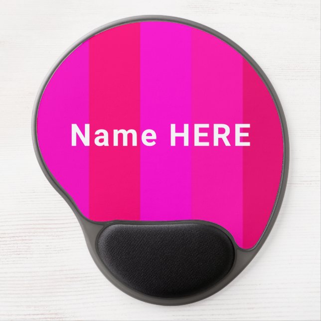 Elegant, Minimalist Personalized on Hot Pink Hues  Gel Mouse Pad (Front)