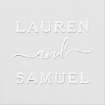 Elegant Minimalist Personalized Wedding Monogram Embosser<br><div class="desc">Minimalist wedding embosser design features classic block lettering combined with elegant and modern script writing with romantic flourishes. The custom monogram text can be personalized with the bride and groom first names.</div>