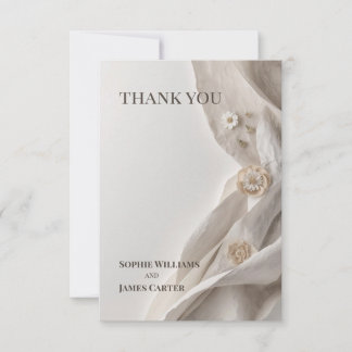 Elegant Minimalist Personalized Wedding Thank You Card