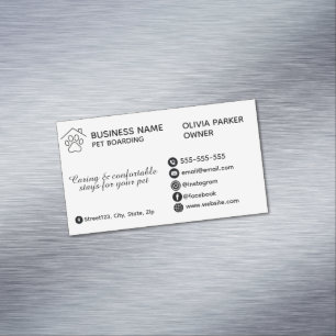 Elegant Minimalist Pet Boarding Customizable Business Card Magnet
