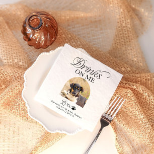 Elegant Minimalist Pet Photo Wedding Napkins