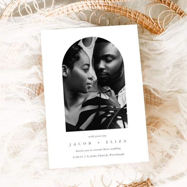 Elegant Minimalist Photo Arch Wedding Invitation (Creator Uploaded)