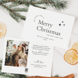 Elegant Minimalist Photo Christmas Greeting Holiday Card