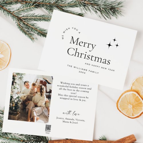 Elegant Minimalist Photo Christmas Greeting Holiday Card