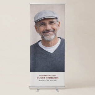Elegant Minimalist Photo Funeral/Memorial Retractable Banner