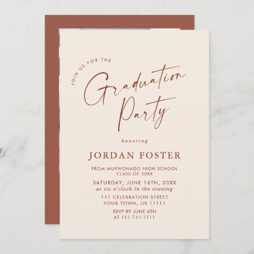 Elegant Minimalist PHOTO Graduation Party Invitation