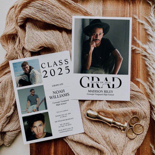 Elegant Minimalist Photo Graduation Party  Invitation (Creator Uploaded)