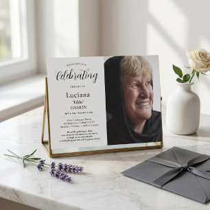 Elegant Minimalist Photo Memorial Service Invitation