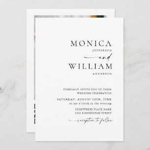Elegant Minimalist Photo QR code Wedding Invitation
