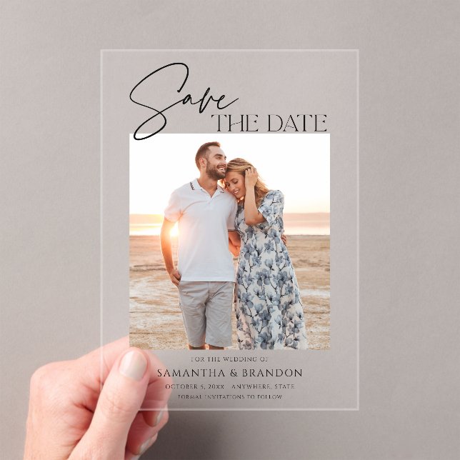 Elegant Minimalist Photo Save the Date (Insitu (Handheld))