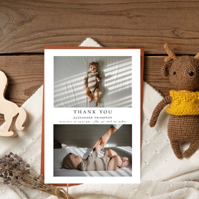 Elegant Minimalist Photo Thank You Baby Shower (Creator Uploaded)