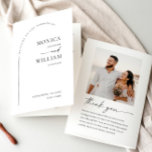 Elegant Minimalist Photo Wedding Ceremony Program<br><div class="desc">Note that the cards arrive flat,  and you'll need to Fold Down the Middle to convert them to folded papers.
If you need help or matching items,  please contact me.</div>