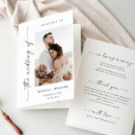 Elegant Minimalist Photo Wedding Ceremony Program<br><div class="desc">Note that the cards arrive flat,  and you'll need to Fold Down the Middle to convert them to folded papers.
If you need help or matching items,  please contact me.</div>