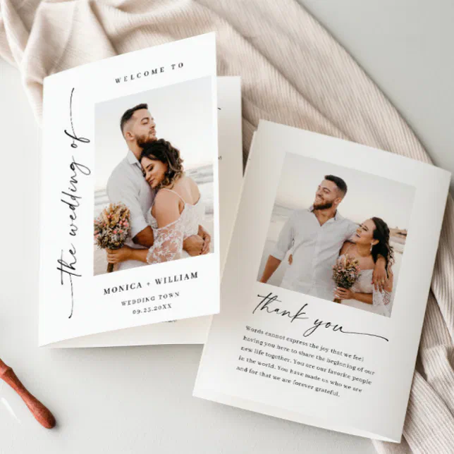 Pastel Venice Italy Canals Wedding Program
