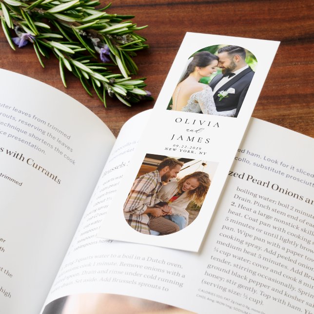 Elegant Minimalist Photo Wedding Favor Bookmark (Book)