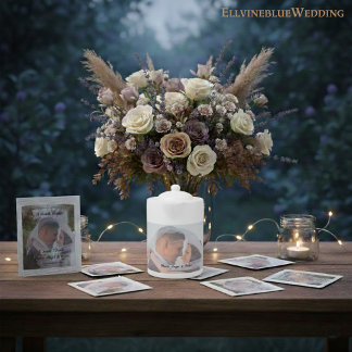 Elegant Minimalist Photo Wedding Keepsake Teapot