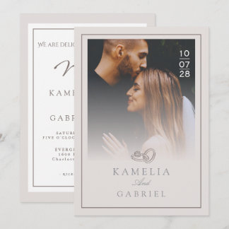 Elegant Minimalist Photo Wedding Modern Invitation