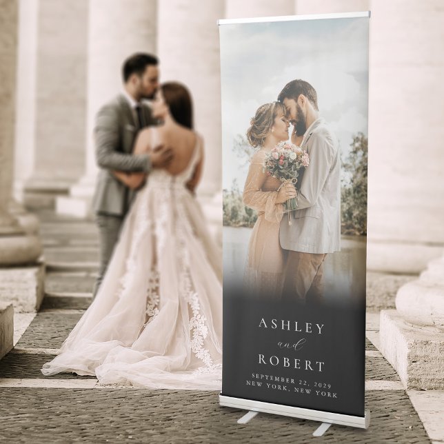 Elegant Minimalist Photo Wedding Retractable Banner (Creator Uploaded)