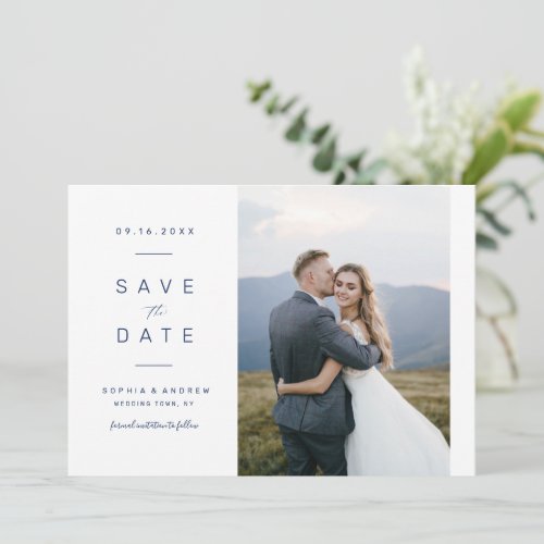 Elegant minimalist photo wedding save the date