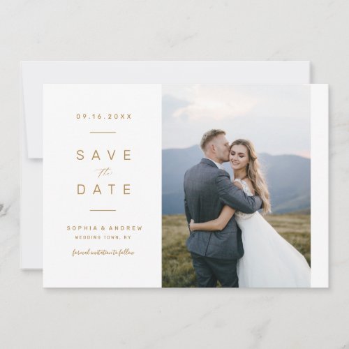 Elegant minimalist photo wedding save the date