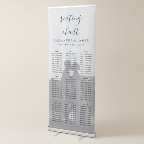 Elegant Minimalist Photo Wedding Seating Chart Retractable Banner
