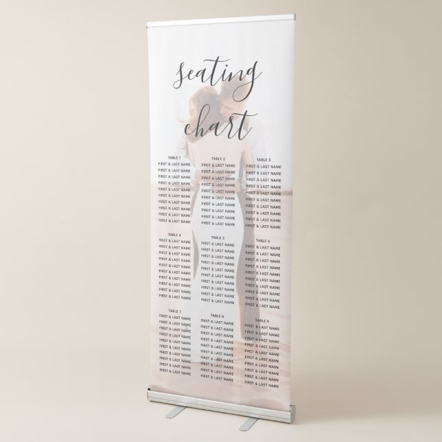 Elegant Minimalist Photo Wedding Seating Chart  Retractable Banner (3/4)