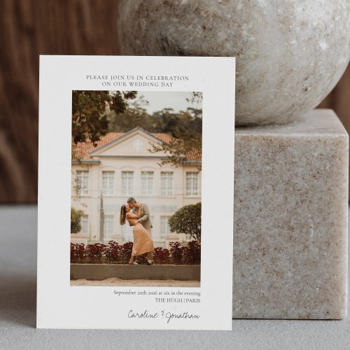 Elegant Minimalist Photo Wedding Website RSVP Chic Invitation