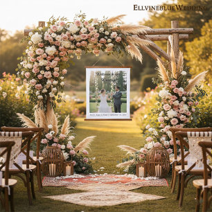 Elegant Minimalist Photo Wedding Welcome Hanging Tapestry