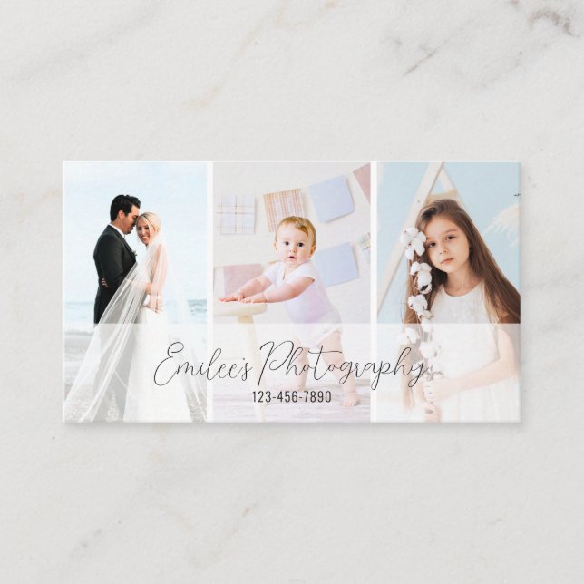 Elegant Minimalist Photographer Business Card (Front)